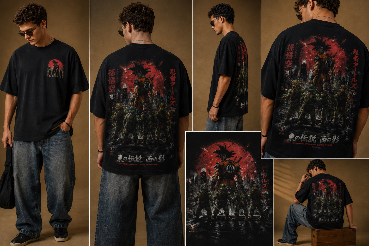 Goku & TMNT - Premium Baggy T-Shirt