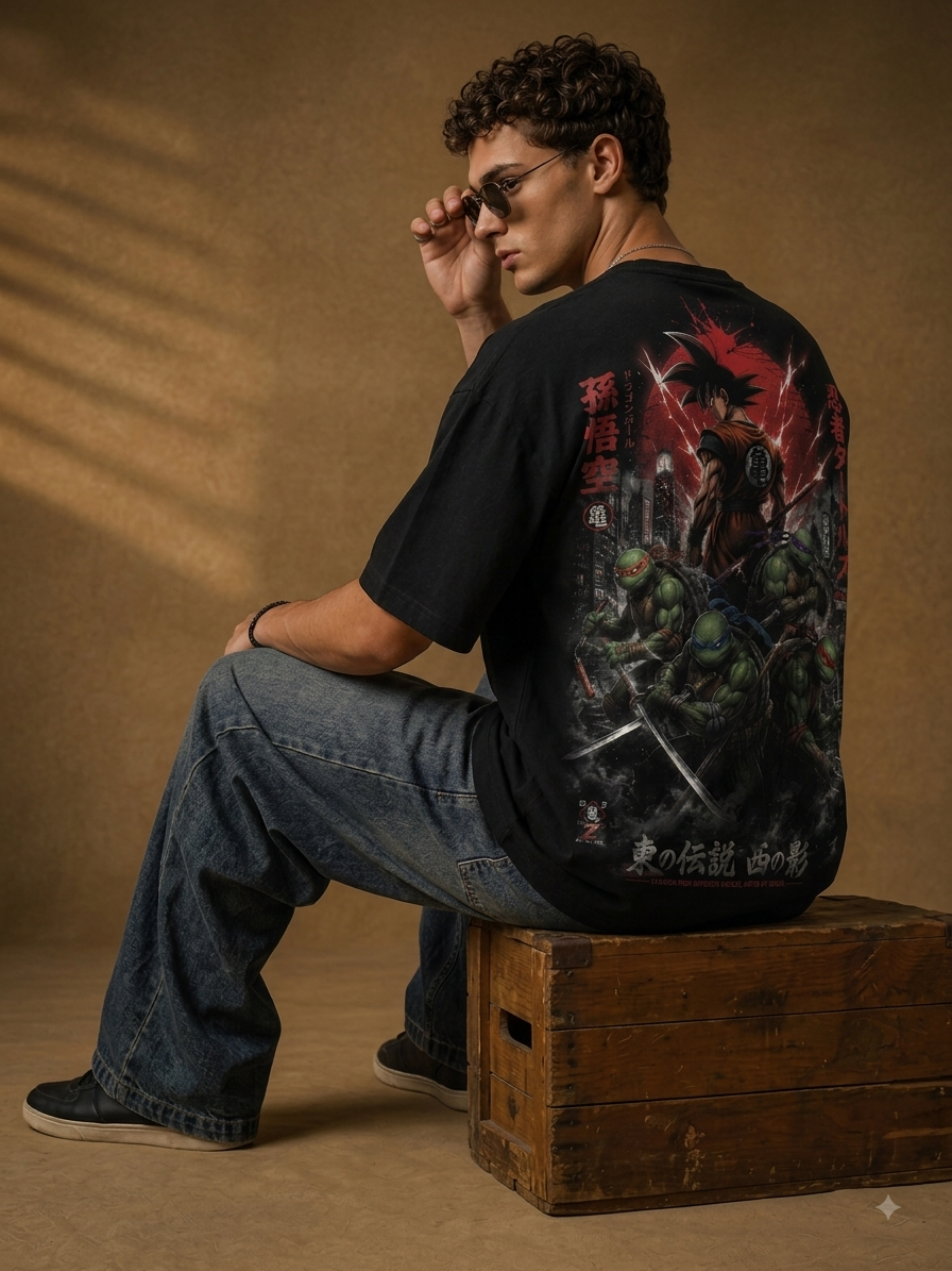 Goku & TMNT - Premium Baggy T-Shirt
