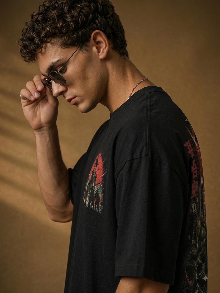 Goku & TMNT - Premium Baggy T-Shirt